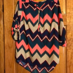 chevron 3/4 sleeve blouse